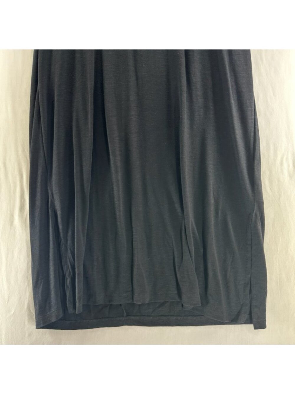 Jessica Simpson Soft Jersey T-Shirt Dress Womens 2X Side Slit Midi Casual Black - Picture 8 of 9